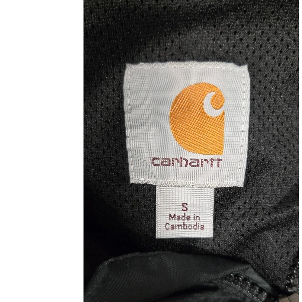Carhartt Rockford Hooded Windbreaker Hooded Jacket Black Lightweight Men's‎ Sz S